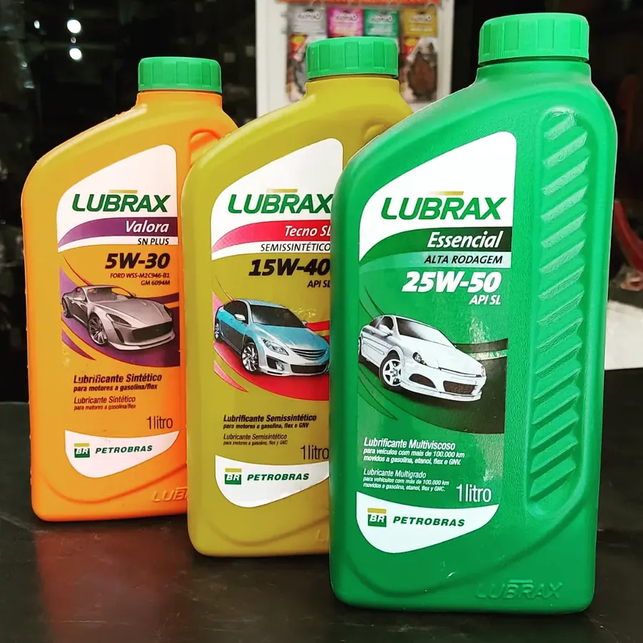 Óleos de motor Lubrax 5W-30, 15W-40 e 25W-50
